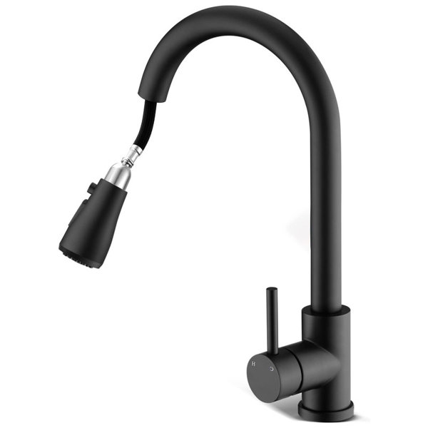 JASODI Pull Down Sprayer, Kitchen Sink Faucet Single Handle Kitchen